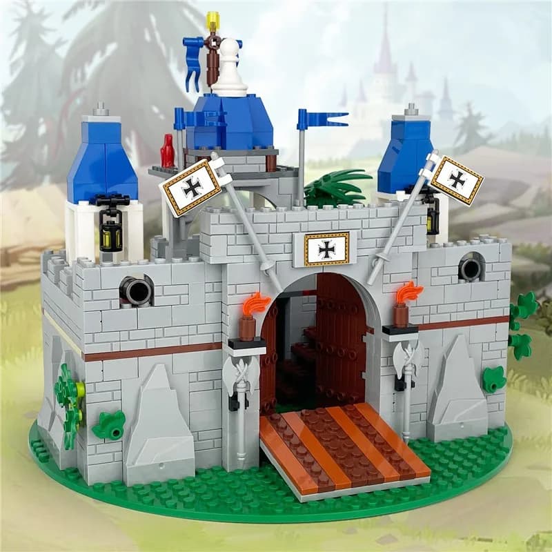 Edifici modulari del castello del cavaliere medievale, blocchi di costruzione del castello di costruzione creativo imposta giocattoli di mattoni regali per la decorazione della stanza