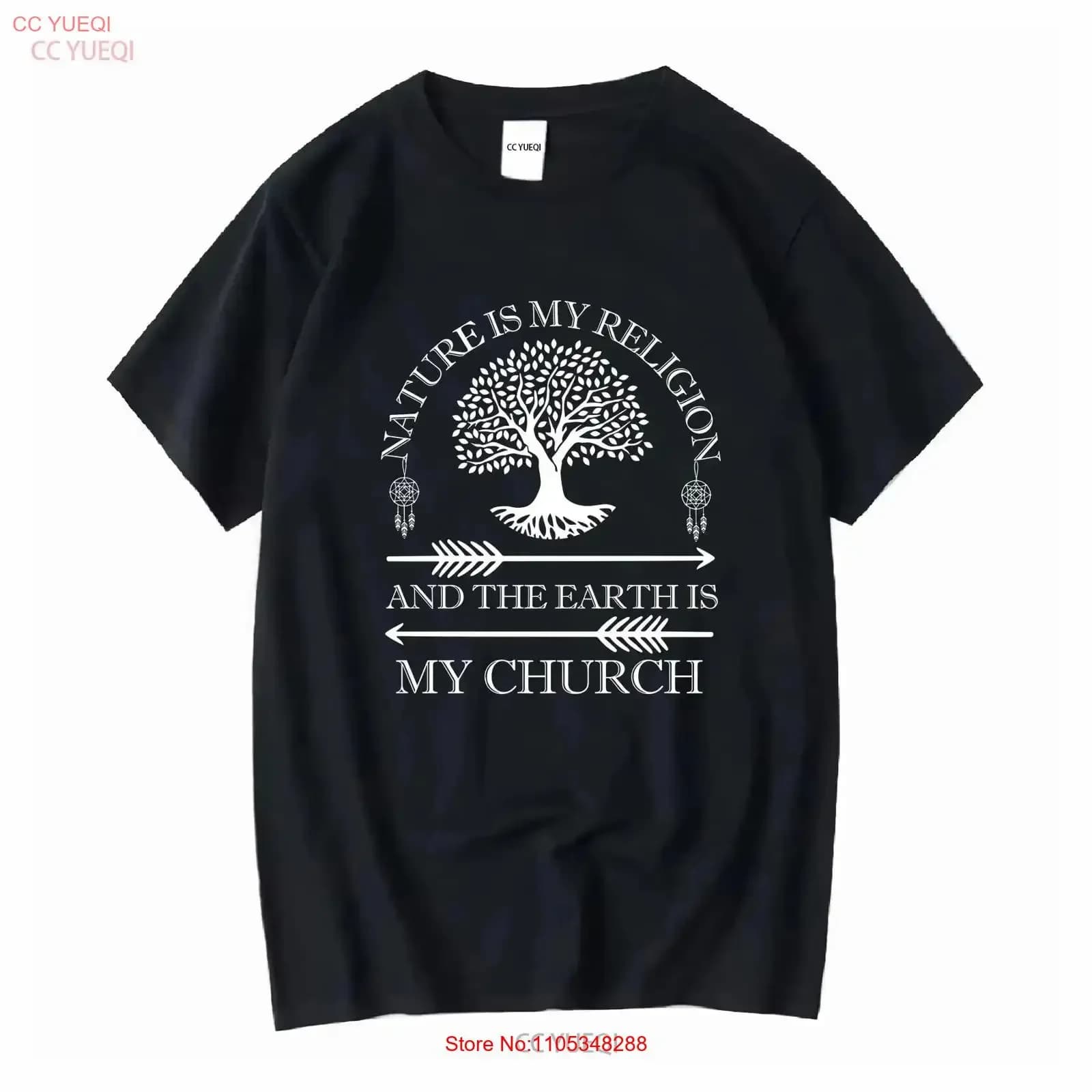Nature Is My Religion Earth Church T Shirt Spiritual Eco Dreamcatcher Lover Idea vintage Washed Stylish vintage Washed Soft
