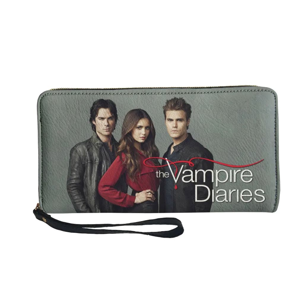 The Vampire Diaries Personalized Wallet for Men, Women, For Teens, Hinge, Long Wallets, With Double Print, Portable Gift Bag