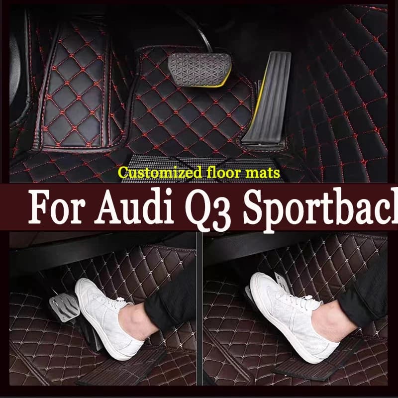 Tappetini per auto personalizzati in pelle artificiale per Audi Q3 Sportback 2020-2023 Anno Dettagli interni Accessori auto