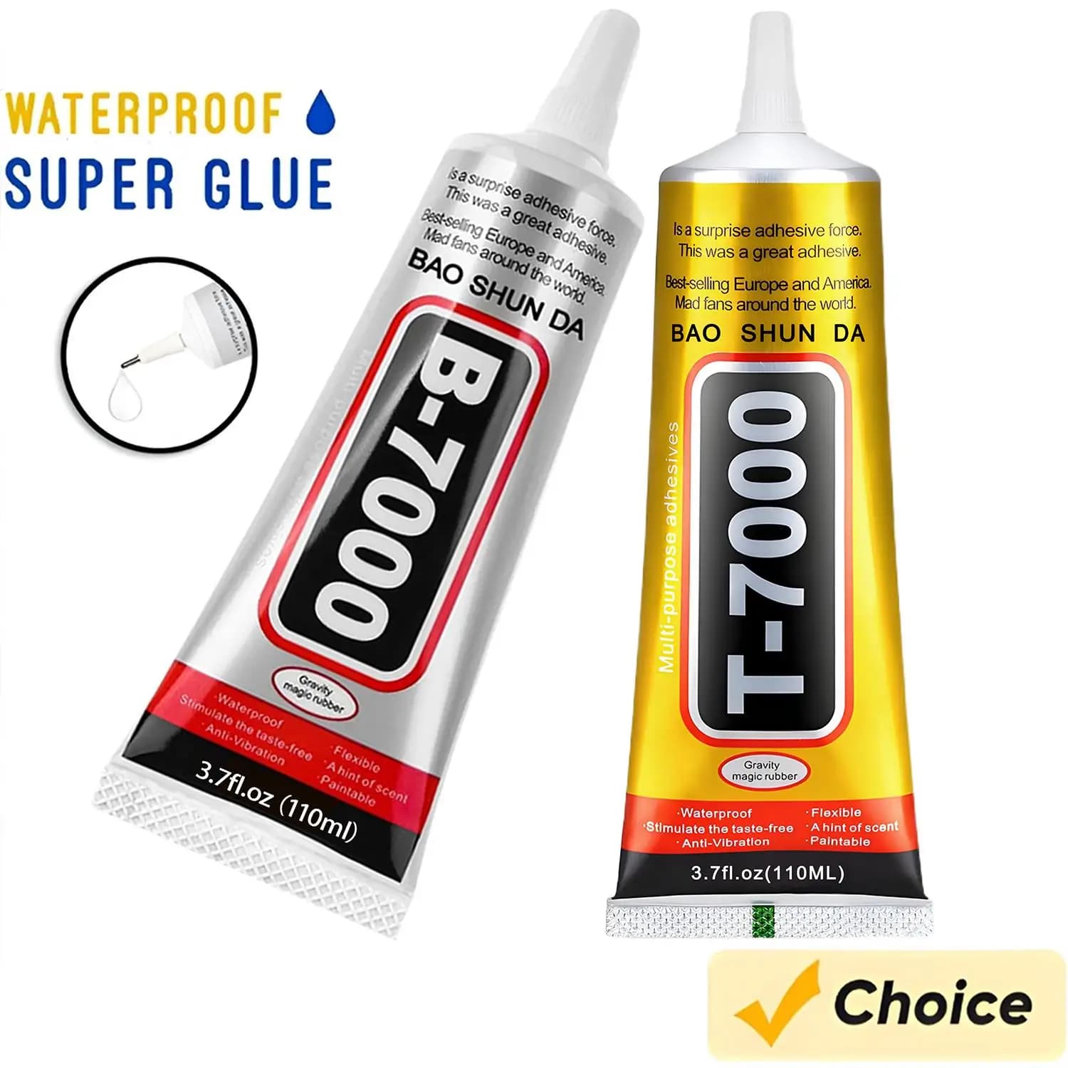B-7000 Clear Contact Adhesive 15ml/50ml/110ml for Phone T-7000 Repair Universal Glass Plastic DIY Precision Applicator