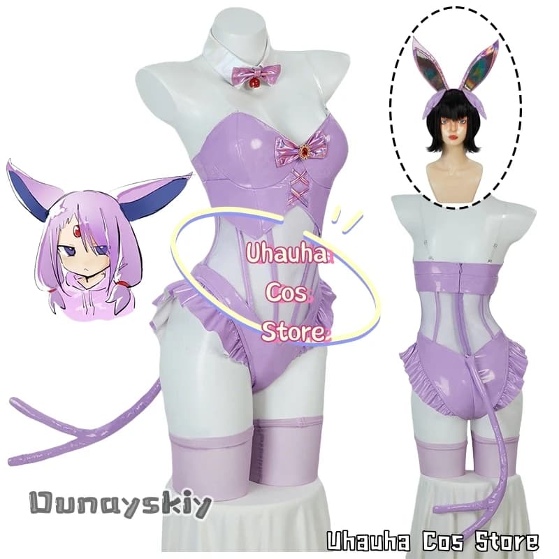 Costume Cosplay Espeon aBc01 in Purple Leather, Sexy Women's Suit, Nice Dressing Dress for Halloween