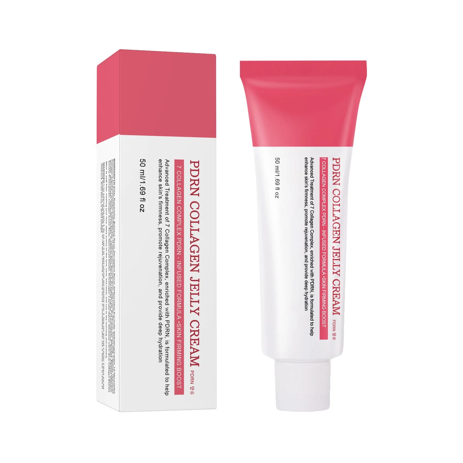 Korean PDRN Collagen Gel Cream - Complex of 7 Collagens with Hyaluronic Acid, Anti-wrinkles, Rassodante, Rimpolpante, Regeneration for Viso Skin