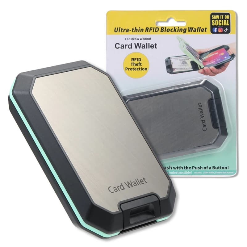 Porta carte con blocco RFID, porta carte sottile in alluminio Portafoglio triplo per carte di credito, ID, passaporto - Regalo per uomini e donne maveraYY26").