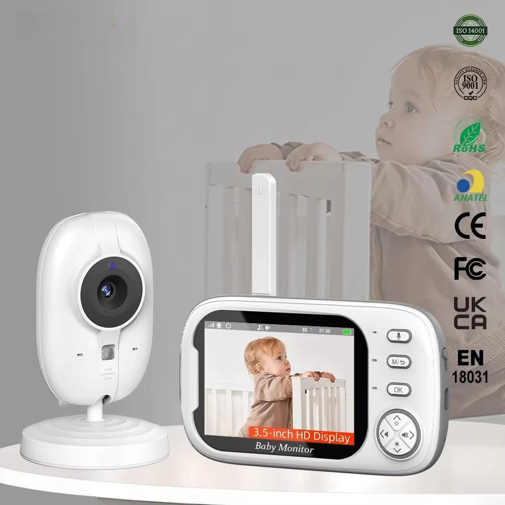 Miglior Baby Monitor con Schermo da 3,5 Pollici, Visione Notturna, Audio Bidirezionale, Telecamera di Sorveglianza per Bambini, Telefono per Babysitter
