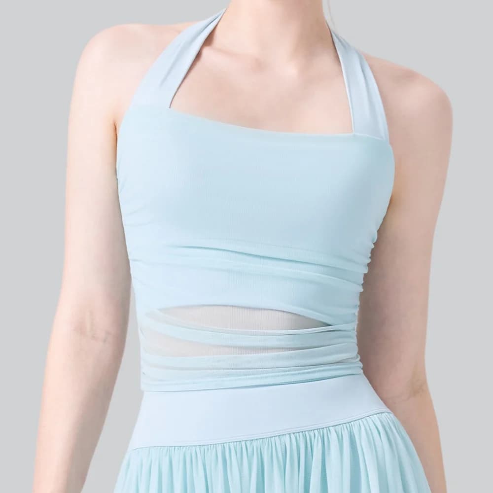 Reggiseno Sportivo da Donna con Halter, Top Corto Sexy per Yoga e Fitness, Elastico, Push-up, con Schiena Aperta, per Allenamento, Palestra e Yoga