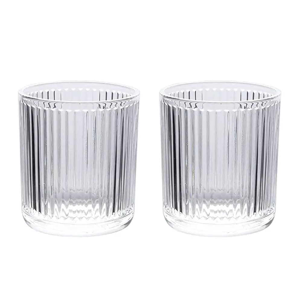 2 bicchieri in vetro, portaspazzolino, bicchieri da bagno, 10 oz