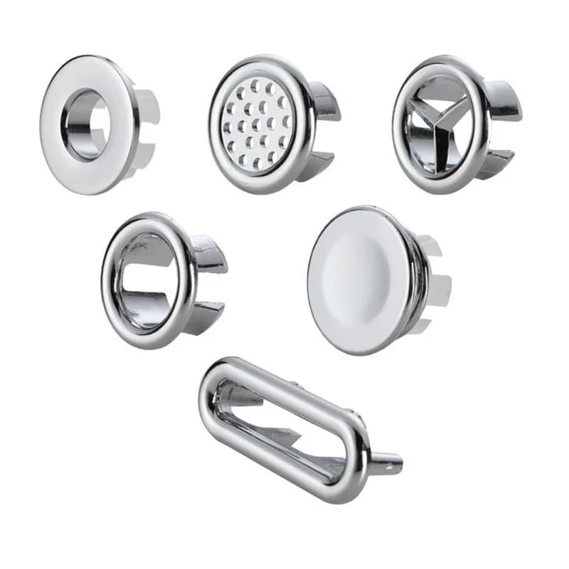 2 pezzi lavabo in ceramica anello per acqua fuoriuscita troppopieno copertura di ricambio finiture cromate forniture per il bagno accessori per troppopieno rotondi per lavandino