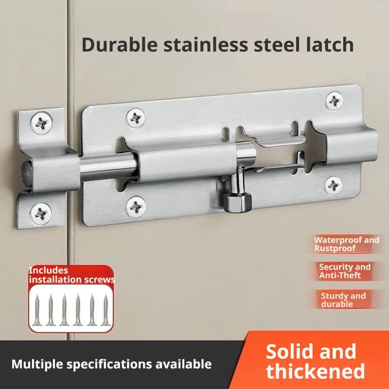 Serratura di Sicurezza per Porte in Acciaio Inox, Chiusura per Finestre, Robusta e Rinforzata, Bulloni per Cancelli Scorrevoli, Accessori per la Casa ￼