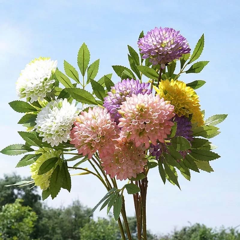 61 cm 3 honeycomb heads branch of artificial flowers silk flowers for home decoration plants fake leaves tabel decoration flores