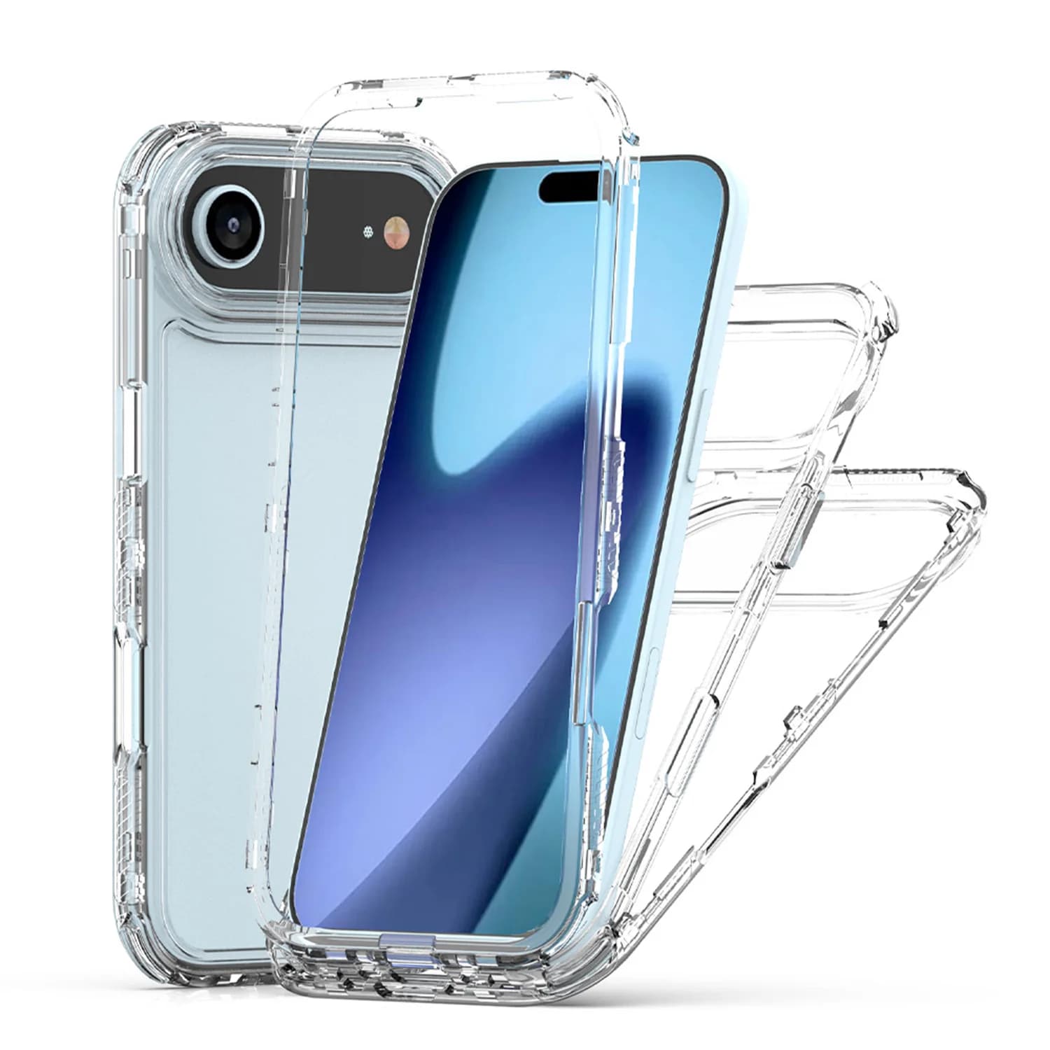 Full Protection Transparent Clear Phone Case for iPhone 17 Pro Max 16 15 14 Plus 13 12 11 Pro Max X XS Max Shockproof Back Cover