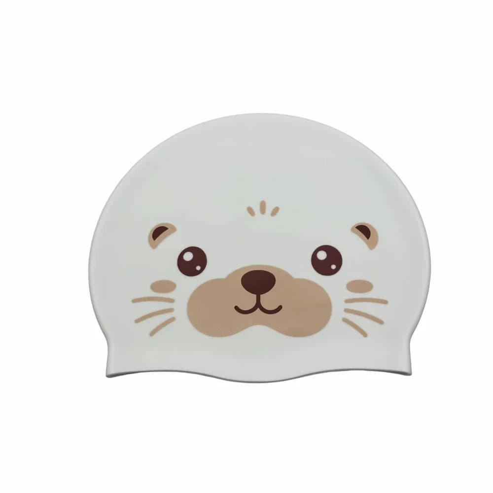Creative Swimming Hat Sea Otter Pattern Funny Silicone Swim Cap Anti Slip Ear Protection Bathing Caps Water Activities