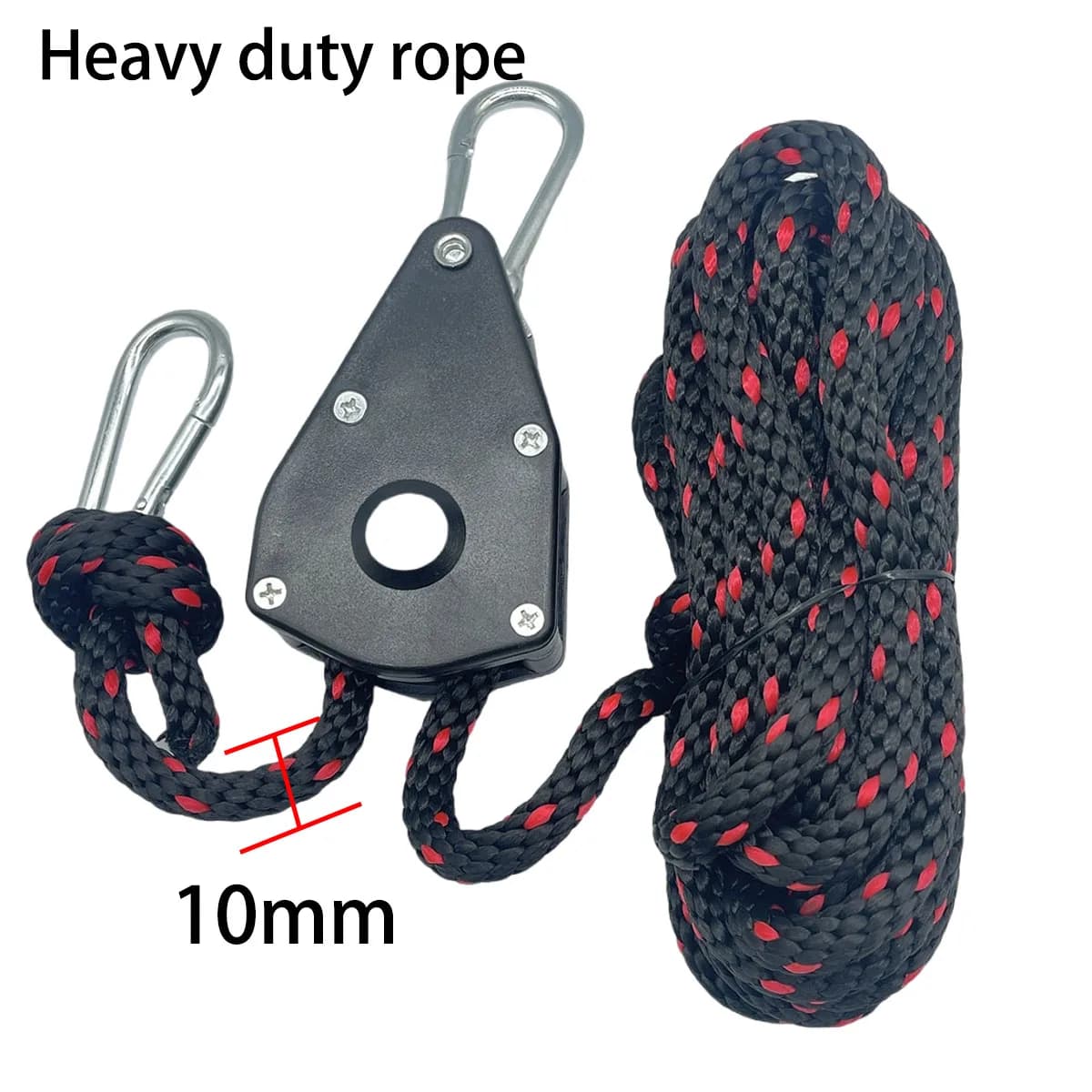 10mm Tie Down Heavy Duty Corda Gancio Tenda da campeggio Corda Puleggia Cricchetti Kayak Canoa Barca Arco Stern Strumento