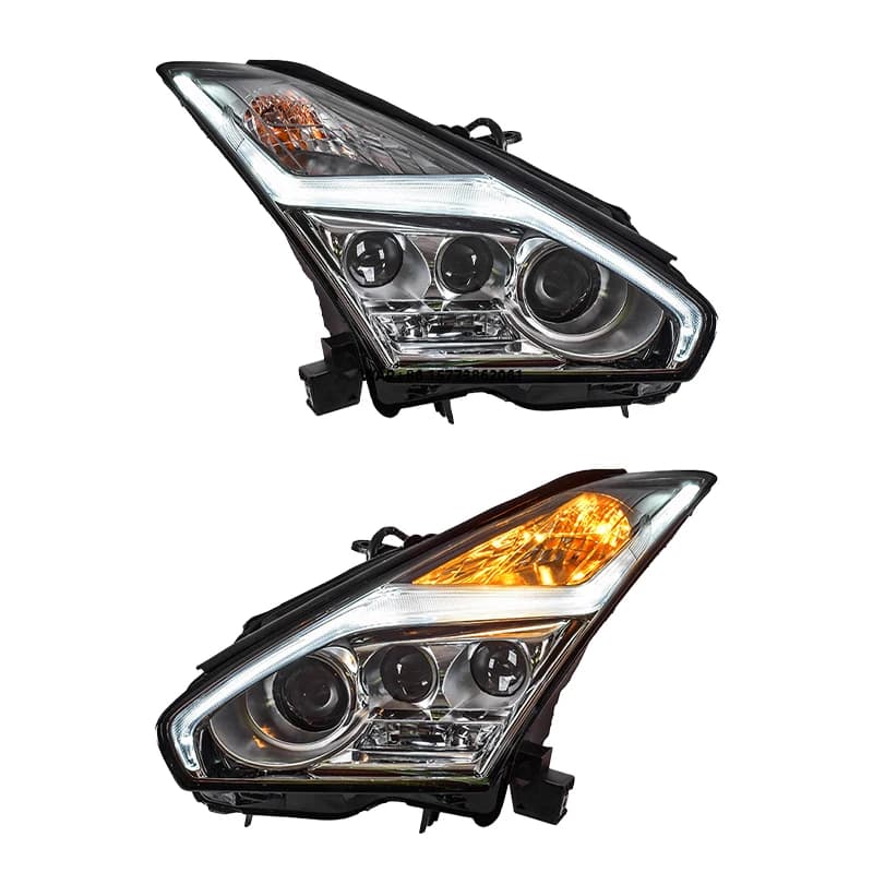 2 Pezzi per GTR R35 Fari LED DRL 2007-2022 Ricambio Auto Proiettori Lenti Anteriori 6000k Luci Anteriori Aggiornamento Fari