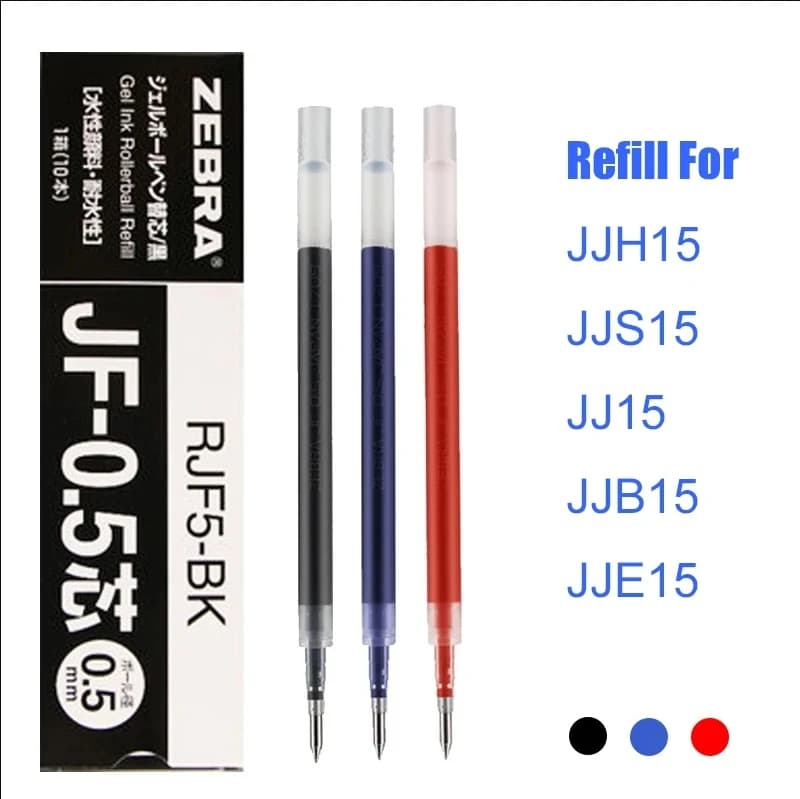 Liftmaster Zebra Gel ricariche 10 pz/lotto per Zebra Sarasa JJ15 forniture per la scrittura di penne per studenti e uffici di grande Volume JF-05/JF-04