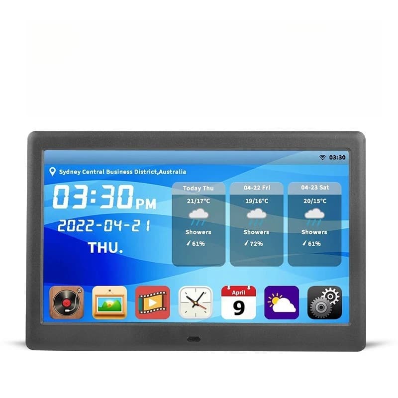 Weather clock, digital photo frame with weather forecast 10-inch electronic photo album