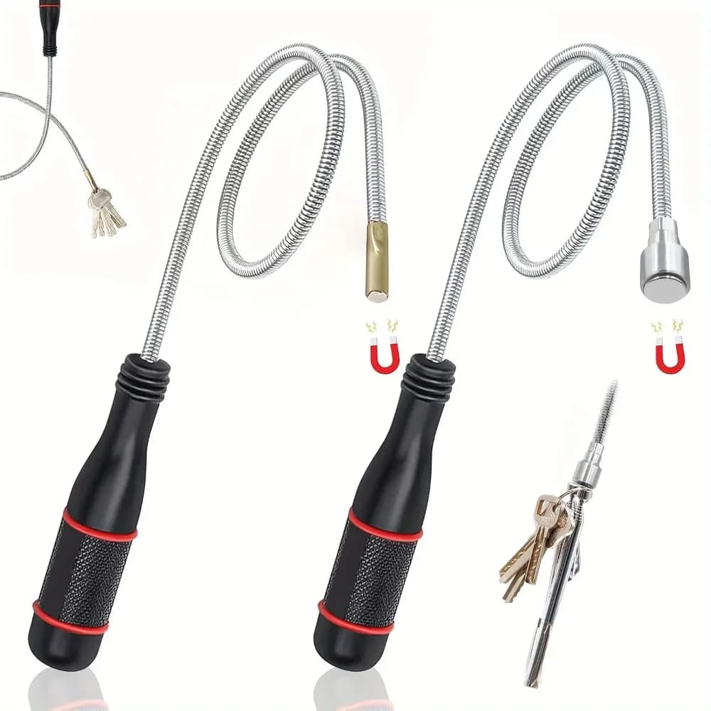 Flexible magnetic collection tool with strong suction rod - Folders for auto/unload repair sink and multipurpose use