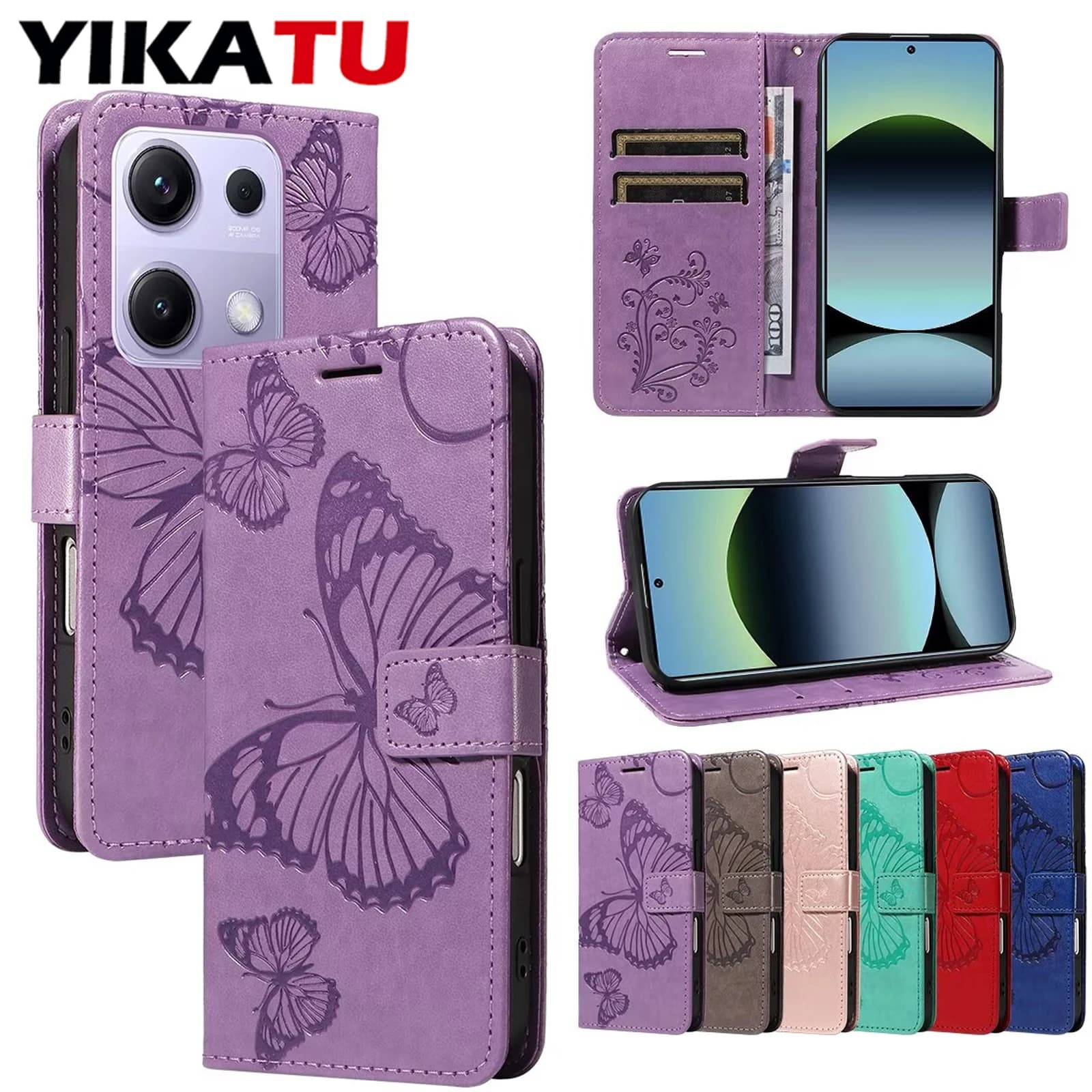 Per Xiaomi Poco X7 X6 X5 X4 Pro 5G X3 NFC M7 M6 M5S M4 4G M3 F6 F5 F4 GT F3 C75 C65 Portafoglio Custodia in pelle con slot per schede di vibrazione magnetica