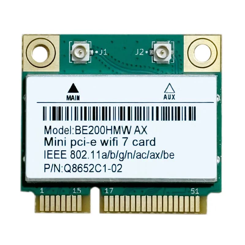 WiFi 7 Mini PCI-E Scheda WiFi BE200 BE200HMW 8774Mbps 2.4G/5G/6Ghz Per Bluetooth 5.4 802.11BE Adattatore di rete wireless per laptop