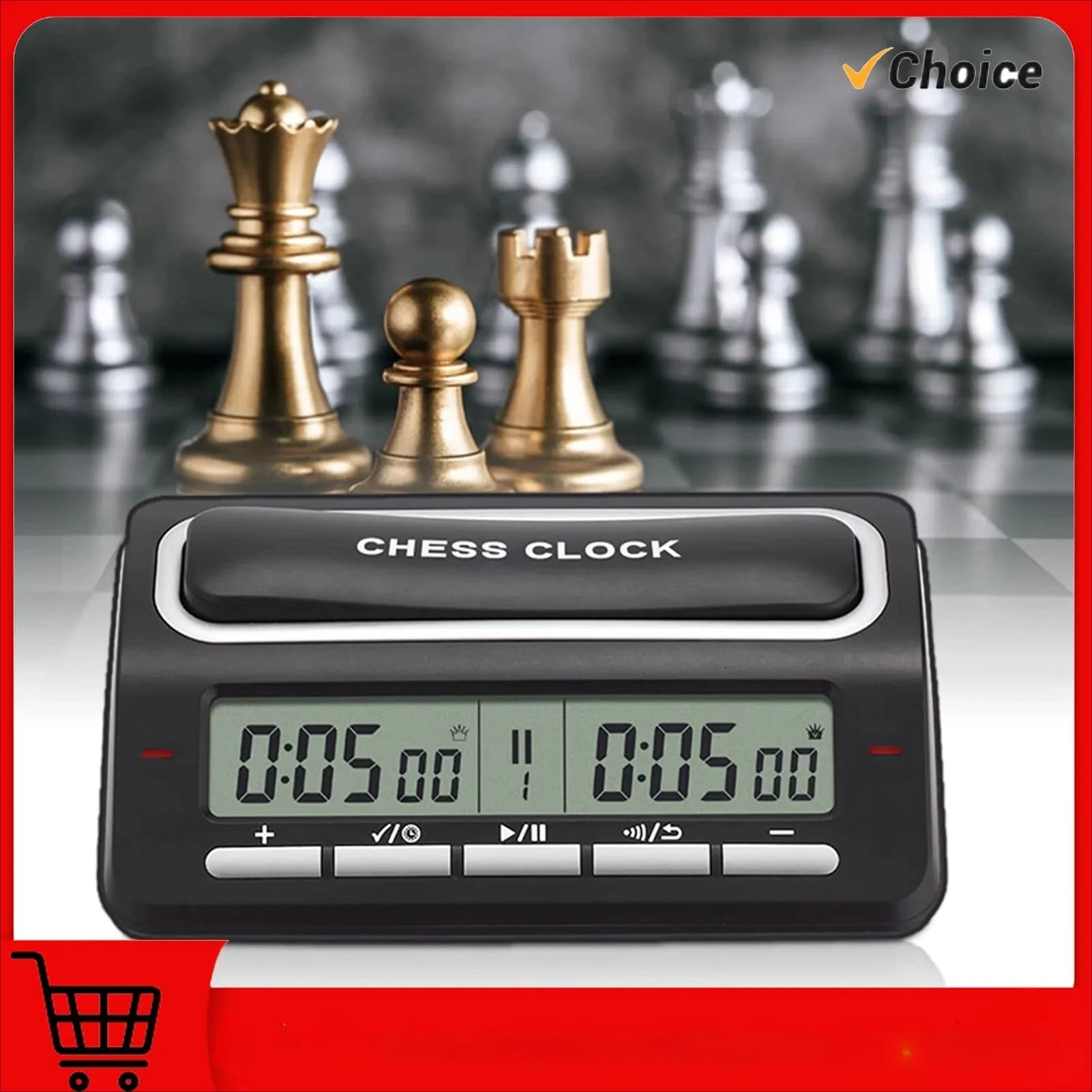 Cronometro da competizione internazionale per scacchi Orologio da scacchi digitale Timer da gioco per scacchi con indicatore LED 39 Sistema di cronometraggio preimpostato