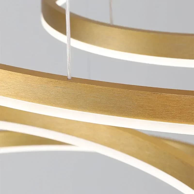 Lampadario moderno a 5 anelli a led dimmerabile oro nero marrone per camera da letto soggiorno luci a sospensione illuminazione sospensione design apparecchio