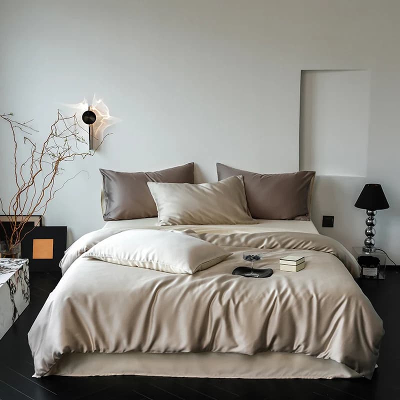 Luxurious lyocell bedding set, summer sewing cover set refreshing silk effect, sheet and pillowcase, direct shipping, King Queen