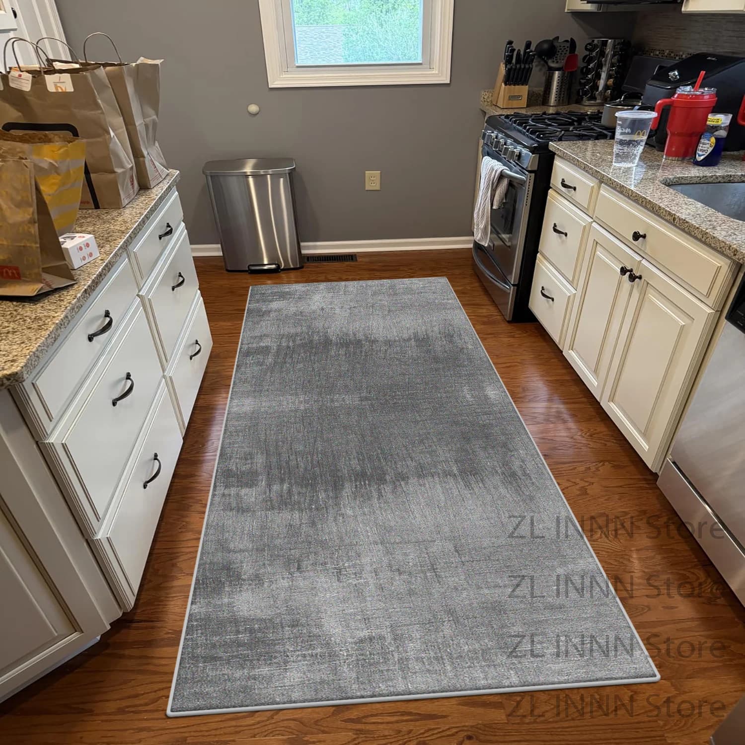 Tappeti da Cucina Lunghi in Tinta Unita Stile Semplice, Decorazione Moderna, Facili da Pulire, Tappeto Runner Personalizzabile, Tappetino Antiscivolo per Corridoio