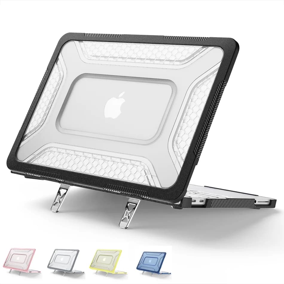 Custodia per MacBook Neo 13 pollici A3404 2026 con supporto e texture a nido d'ape, protezione completa, borsa a sacchetto per Neo 13