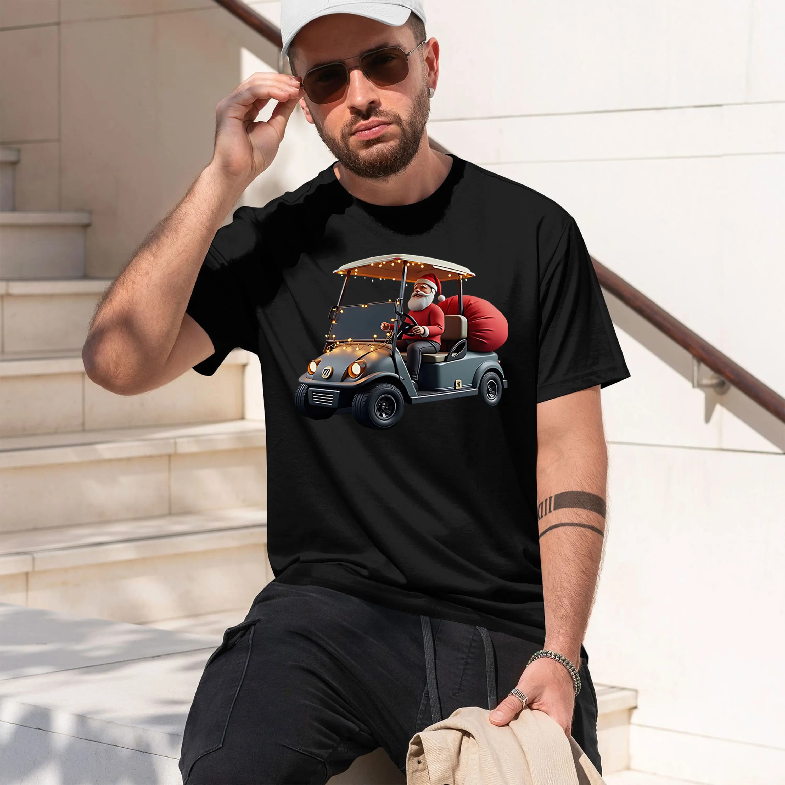 T-shirt girocollo a maniche corte da uomo, modello 2026, classico casual, con stampa Golf C, ideale per escursioni, viaggi e regali festivi