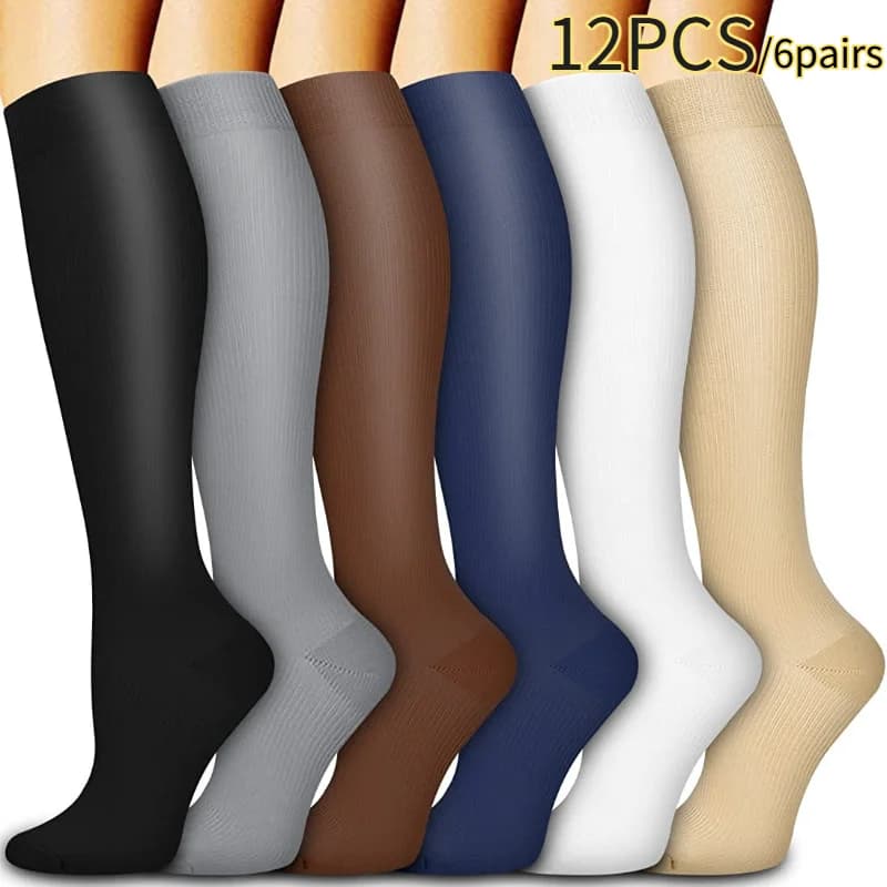 Calzini a compressione calzini elastici da equitazione a tubo lungo per uomo e donna fitness all'aperto corsa sport calzini al polpaccio calzini a compressione