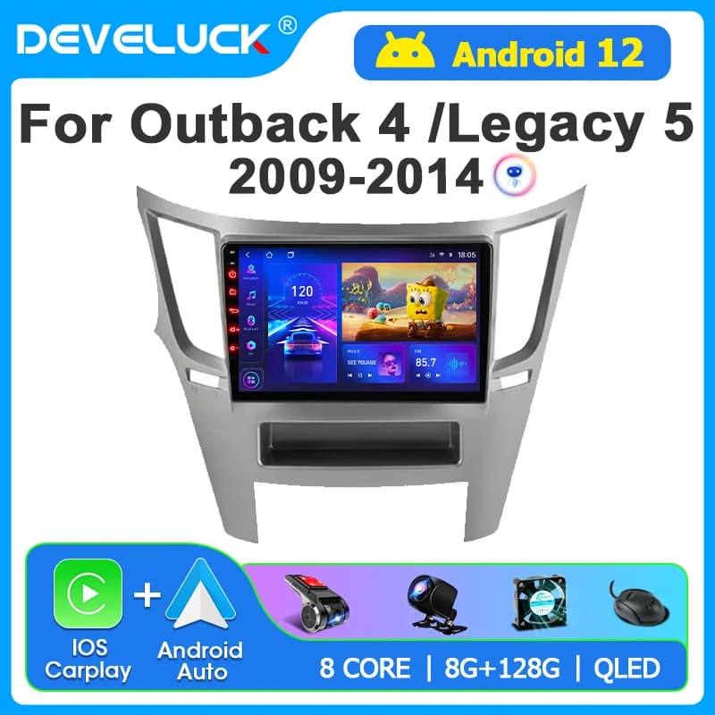 Develuck 2 din Android 12 autoradio per Subaru Outback 4 BR Legacy 5 2009 - 2014 LHD lettore multimediale Carplay stereo 4G GPS DVD