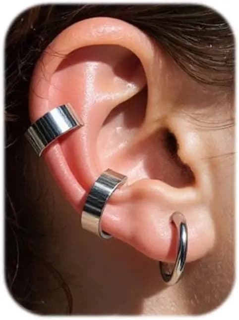 Orecchini a clip non forati, 3 paia, in acciaio inossidabile, stile punk, per uomo, ideali come regalo.