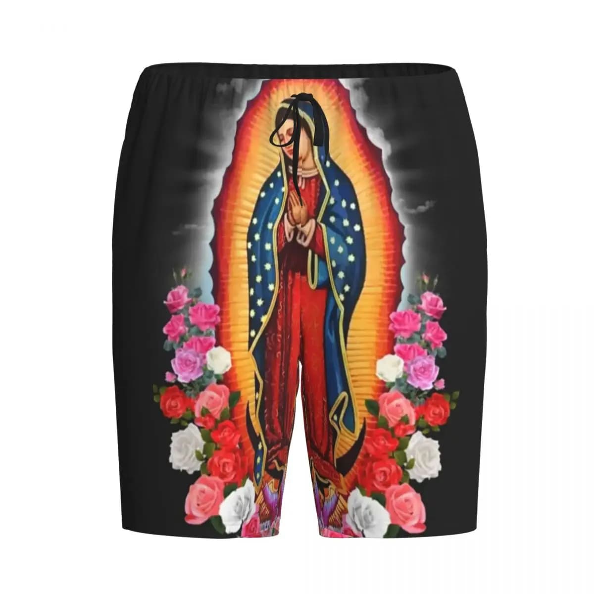 Pantaloni da Pigiama Personalizzati con Immagine della Vergine Maria di Guadalupe, Messico, Pantaloncini da Notte per Uomo, Abbigliamento da Notte