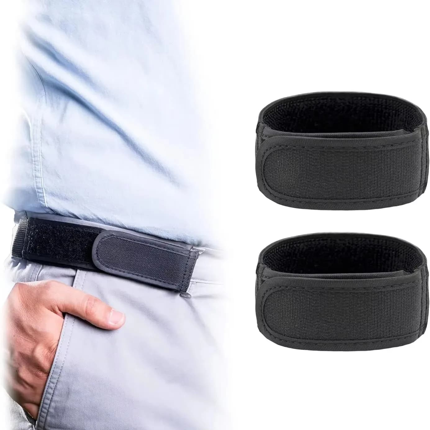 Cintura elastica unisex senza fibbia da 1/2 pezzi con cintura elastica invisibile regolabile per un uso casual e versatile, comoda cintura con velcro