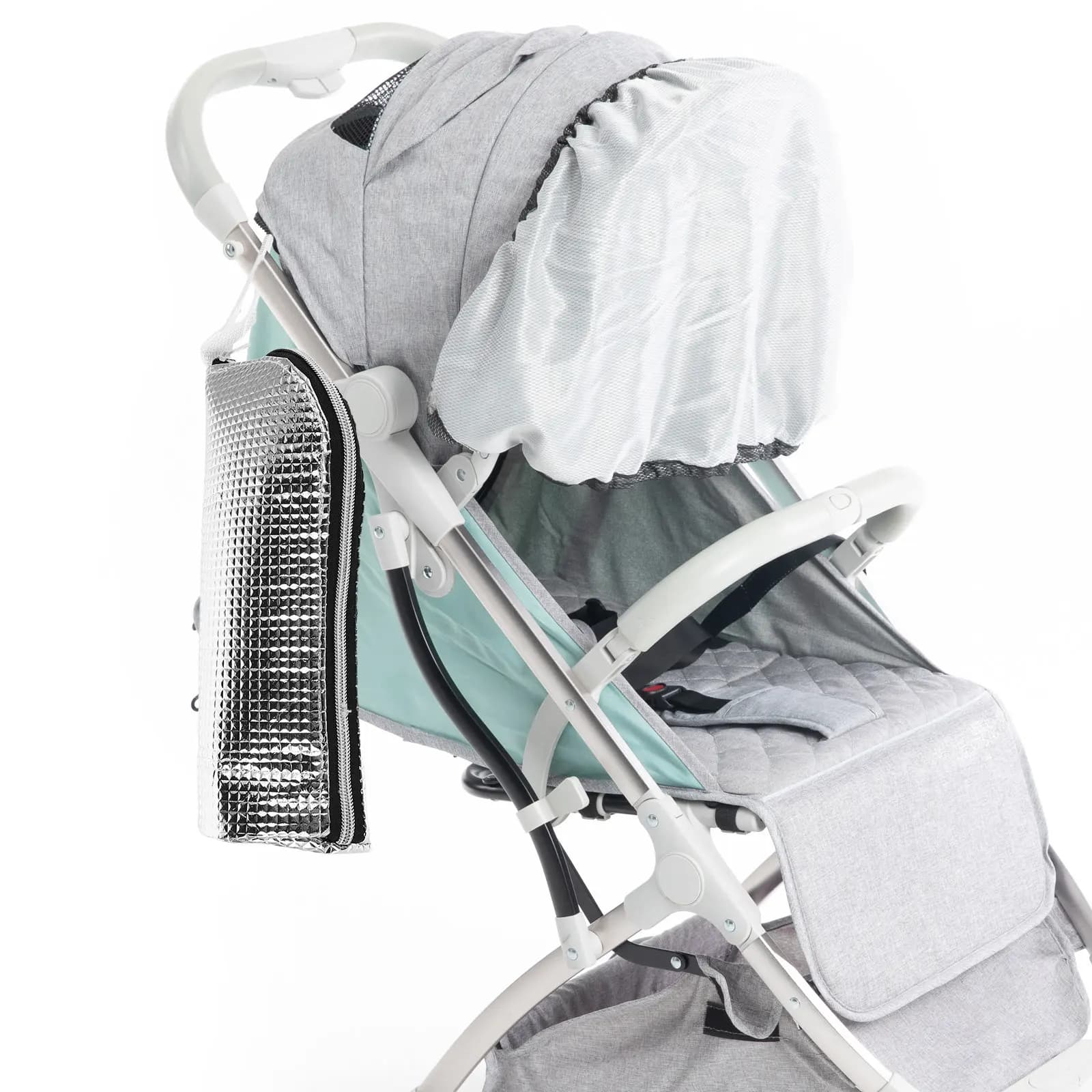 Set di 2 Borse Termiche per Biberon, Leggere con Rivestimento in Alluminio, Portabiberon da Appendere al Passeggino, Impermeabili