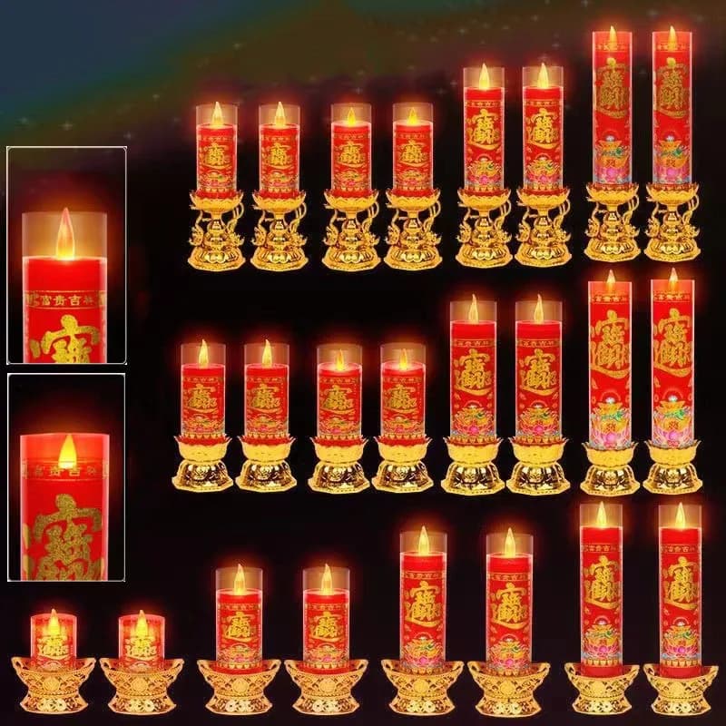 Lampada a Candela LED Senza Fiamma, Portacandele Elettronico USB Senza Fumo per Altare Domestico, Altare del Buddha, Decorazione per il Culto