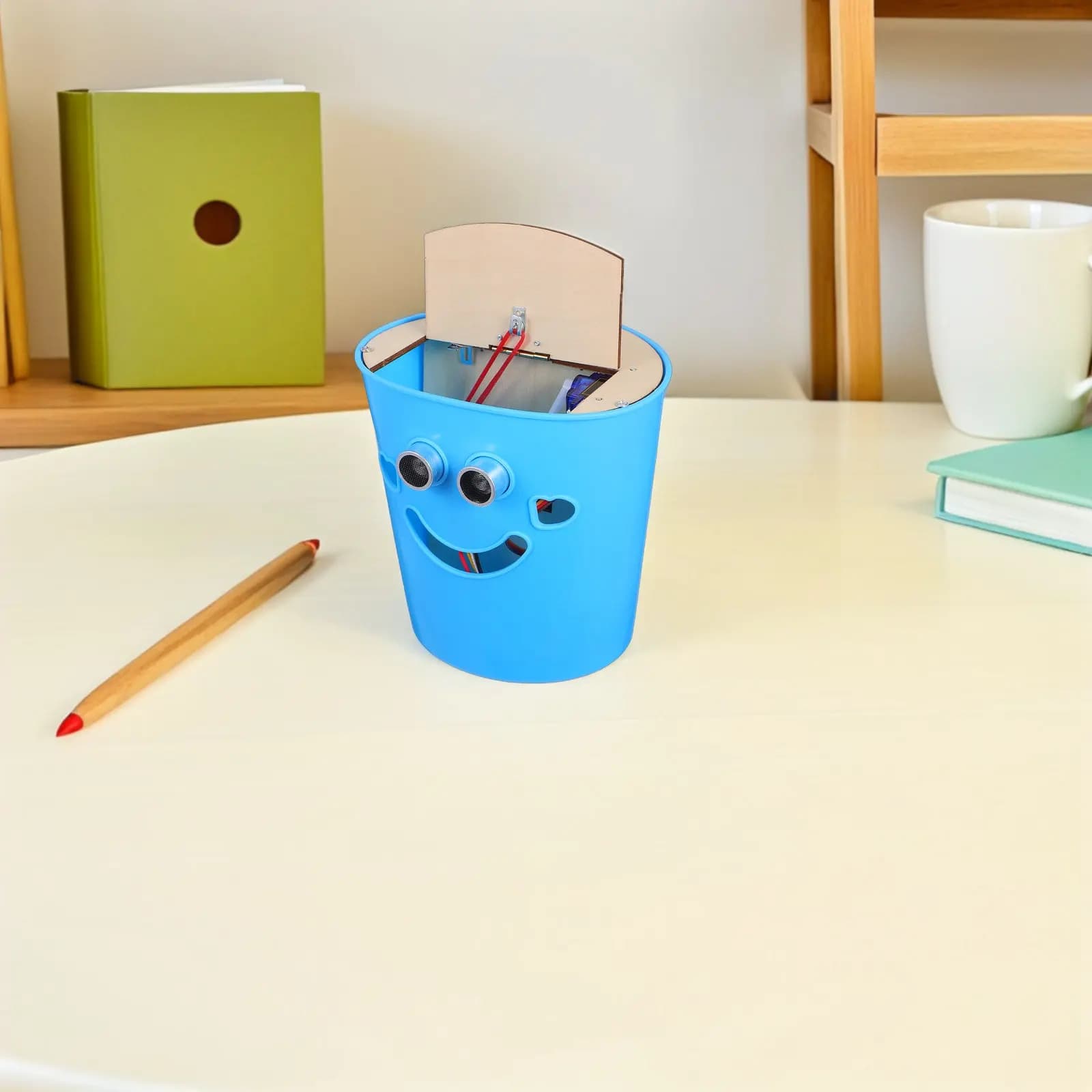 1Set Intelligent Sensor Trash Can DIY Kit Auto Open Close Touchless Hygiene Science Project Kit for Kids Students