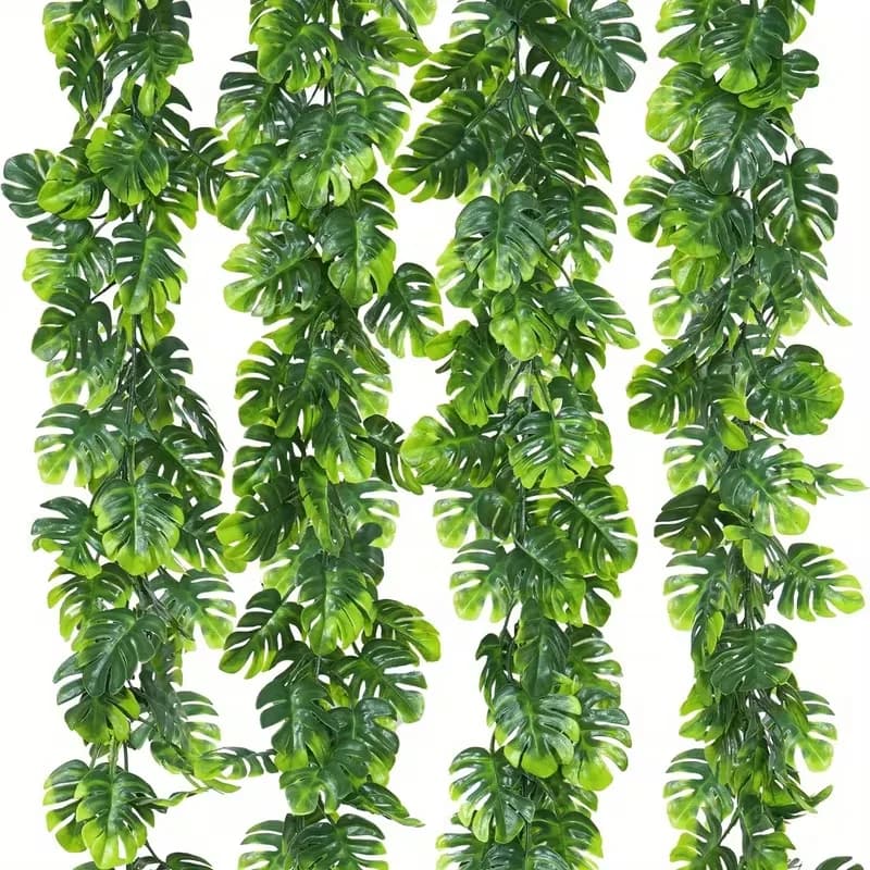 1/2/3/5pcs Realistic Artificial High-Quality Turtle Leaf Vine - Realistic Simulation Plant, Home Decor, Suitable for Valentine'S