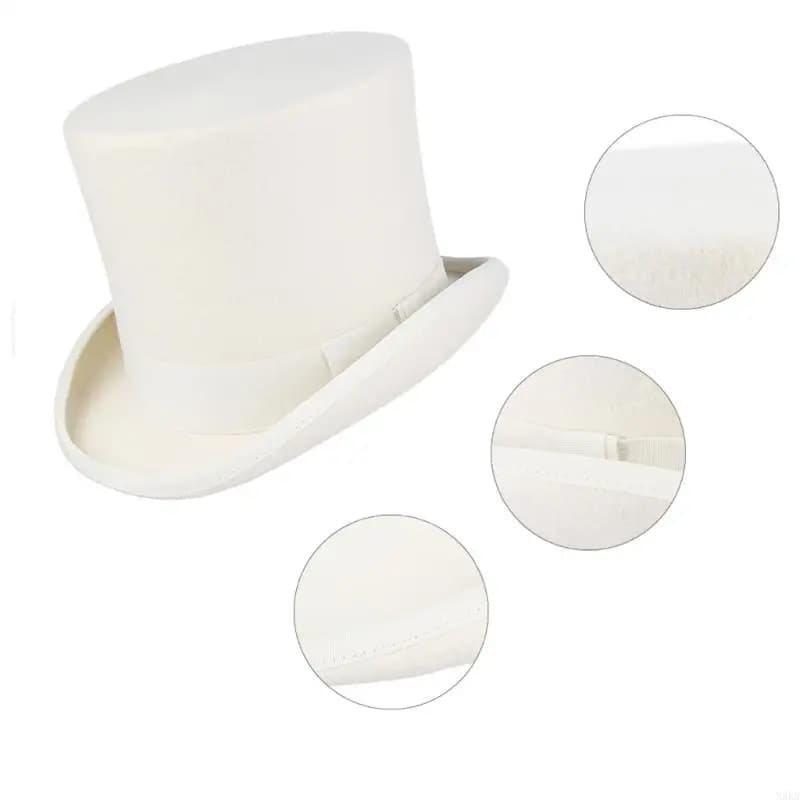 Cappello Fedora Western a tesa corta bianco per donna Uomo Puntelli fotografici Fedora occidentale per uomo Donna Abbigliamento unisex
