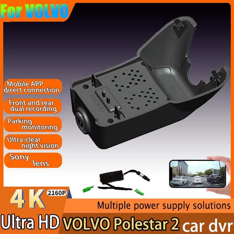 4K Plug And Play Easy Installation Wifi Car recorder DVR DashCam For VOLVO Polestar 2 New Energy 2020 2021 2022 For APP