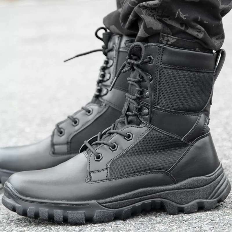 Stivali da esterno da uomo Allenamento Escursionismo Caccia Arrampicata Scarpe alte da deserto impermeabili traspiranti Stivali da cowboy punk