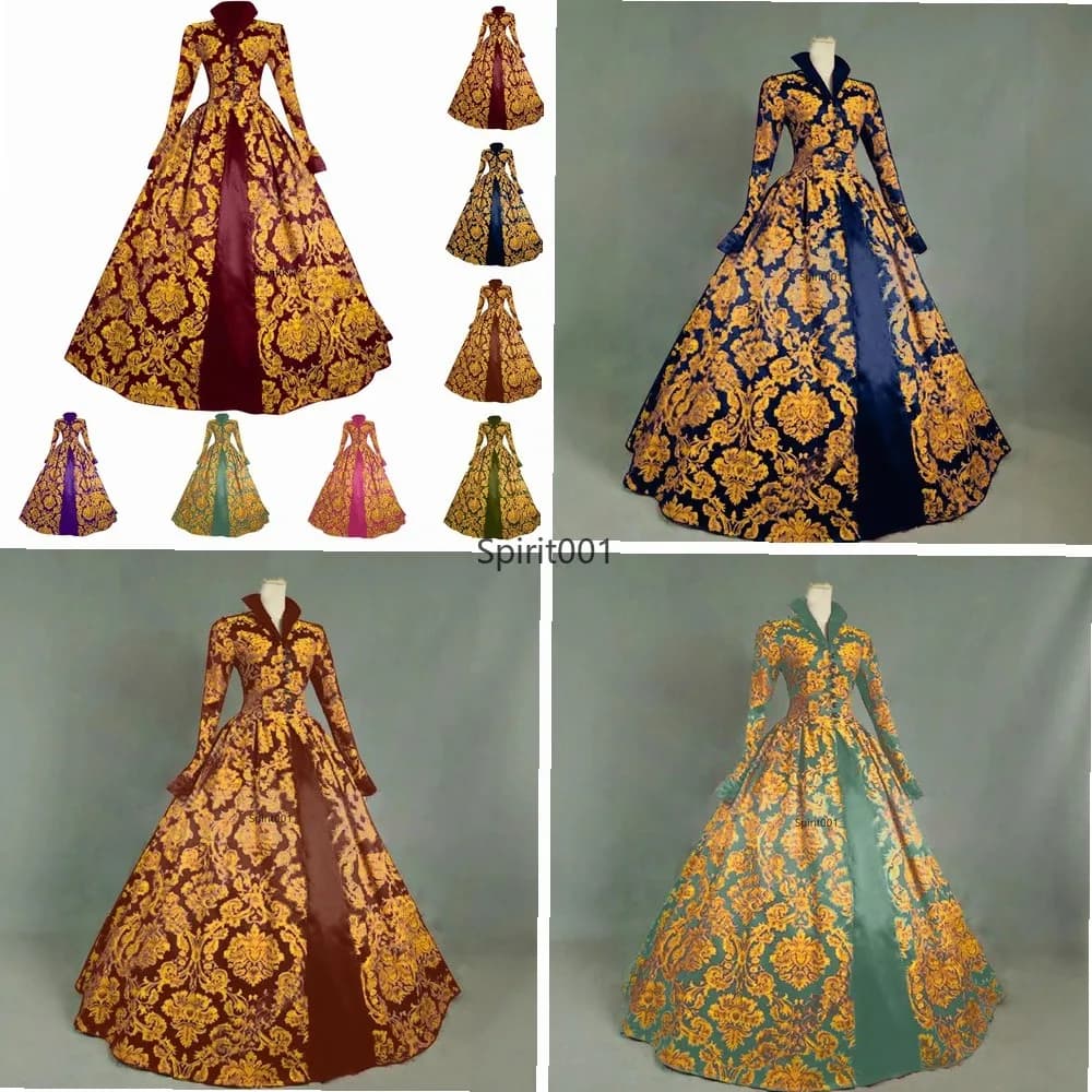 Abito Cosplay Steampunk Vittoriano per Donne, Costume Gotico Punk Medievale da Principessa, Vestito per Halloween, Carnevale e Feste di Gala