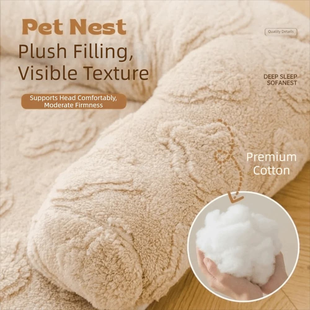 Kennel Pad Thickened Pet Sofa Bed Self-heating Super Soft Warm Pet Mattress Non-Slip Cat Sleeping Nest for Autumn Winter