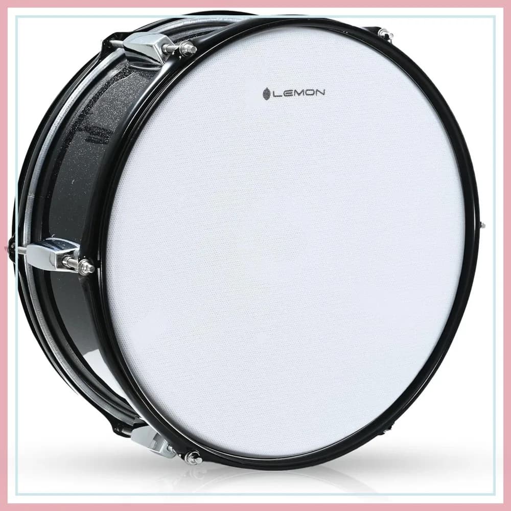 Pad Elettronico per Rullante 13"x5" con Doppia Zona, Pelle in Mesh e Trigger per Cerchio, Scocca in Legno, per Pratica Silenziosa per E-Drum
