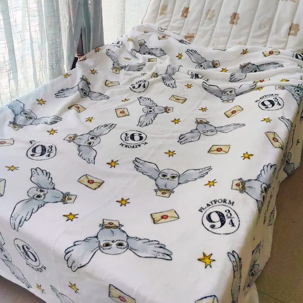 Coperta sottile Harry Potter 150 * 200 cm, lenzuolo in flanella felpata, coperta creativa e personalizzata, coperta per la casa, scialle