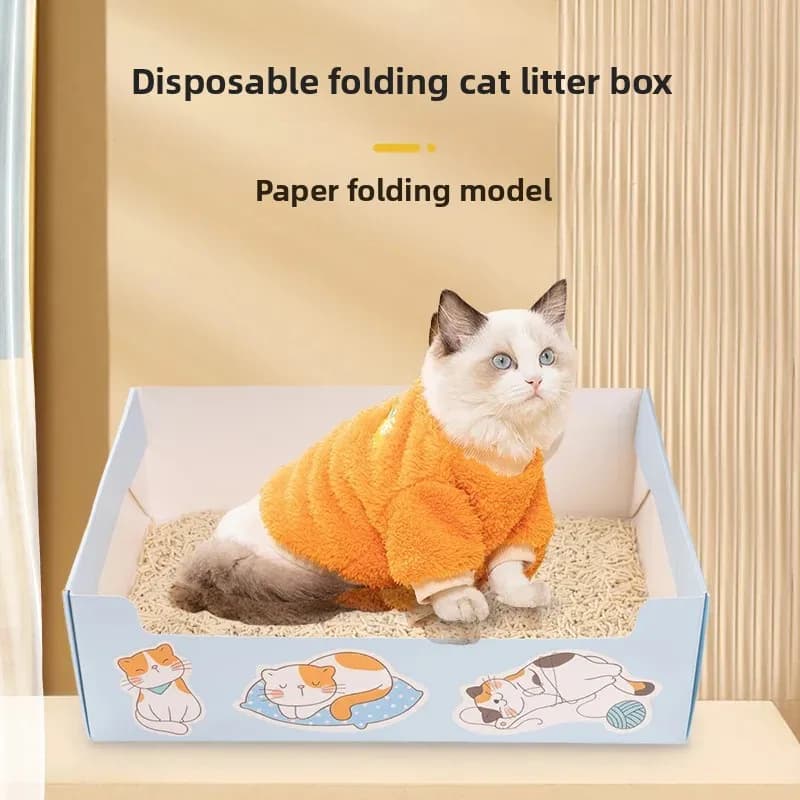 Lettiera per gatti portatile usa e getta pieghevole impermeabile grande spazio scanalatura design casa viaggio gatto cane toilette forniture per animali domestici