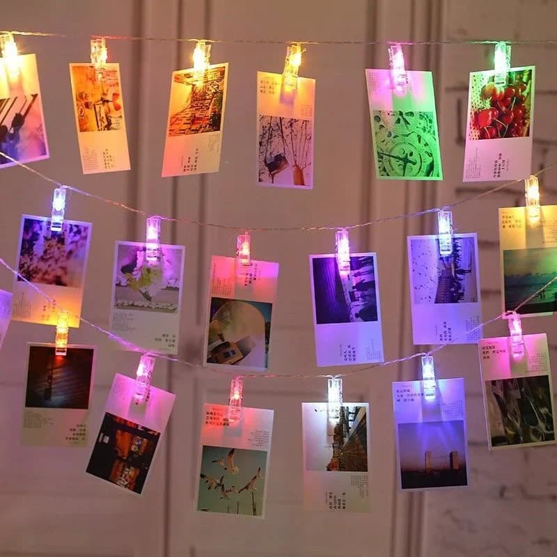 Nuova clip per foto a LED Fata String Lights Porta carte Lampada ghirlanda per Natale Festa di nozze Lucine Decorazioni natalizie