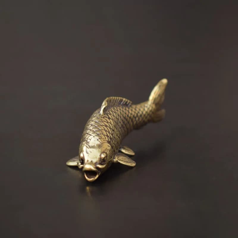 Retro ottone carpa pesce figurine tavolo da tè in miniatura animale domestico piccolo ornamento animale in rame Feng Shui artigianato accessori per la decorazione della casa