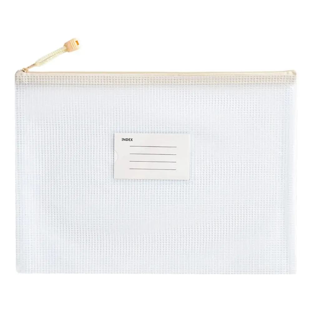Portable PVC A4 Mesh File Bag Thickened Transparent Information Bag Large Capacity Subject Sorting File Folders Student
