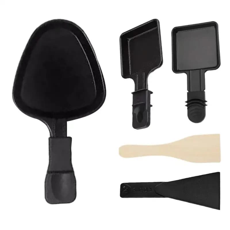 Metal and carbon steel non-stick raclette pans with kitchen set with kitchen pan for indoor and outdoor kitchen